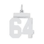 Sterling Silver/Rhodium-plated Polished Number 64 Charm