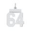Sterling Silver/Rhodium-plated Polished Number 64 Charm