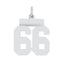 Sterling Silver/Rhodium-plated Polished Number 66 Charm