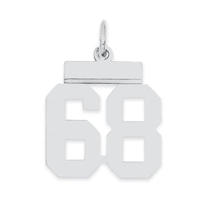 Number 68 Charm in Sterling Silver, 20mm - Sophia Jewelers