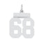 Sterling Silver/Rhodium-plated Polished Number 68 Charm