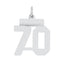 Sterling Silver/Rhodium-plated Polished Number 70 Charm