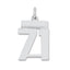 Sterling Silver/Rhodium-plated Polished Number 71 Charm