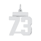 Sterling Silver/Rhodium-plated Polished Number 73 Charm