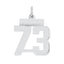 Sterling Silver/Rhodium-plated Polished Number 73 Charm