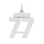 Sterling Silver/Rhodium-plated Polished Number 77 Charm