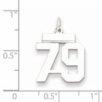 Sterling Silver Rhodium-plated Small Polished Number 79 Charm