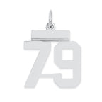Sterling Silver/Rhodium-plated Polished Number 79 Charm