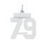 Sterling Silver/Rhodium-plated Polished Number 79 Charm