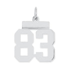 Sterling Silver/Rhodium-plated Polished Number 83 Charm