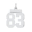 Sterling Silver/Rhodium-plated Polished Number 83 Charm