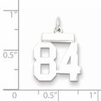 Sterling Silver Rhodium-plated Small Polished Number 84 Charm