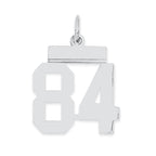 Sterling Silver/Rhodium-plated Polished Number 84 Charm