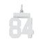 Sterling Silver/Rhodium-plated Polished Number 84 Charm