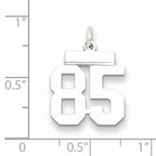 Sterling Silver Rhodium-plated Small Polished Number 85 Charm
