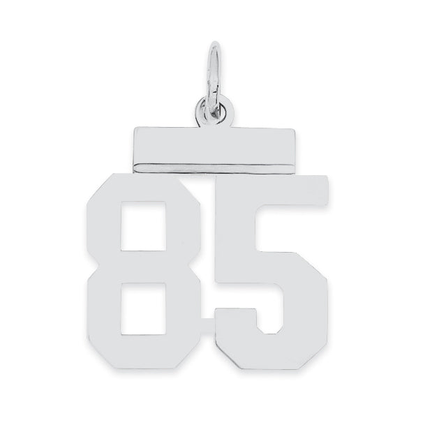 Sterling Silver/Rhodium-plated Polished Number 85 Charm Main image