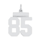 Sterling Silver/Rhodium-plated Polished Number 85 Charm