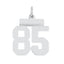 Sterling Silver/Rhodium-plated Polished Number 85 Charm