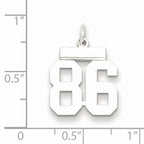 Sterling Silver Rhodium-plated Small Polished Number 86 Charm