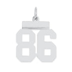 Sterling Silver/Rhodium-plated Polished Number 86 Charm