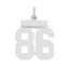 Sterling Silver/Rhodium-plated Polished Number 86 Charm