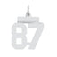 Sterling Silver/Rhodium-plated Polished Number 87 Charm