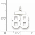 Sterling Silver Rhodium-plated Small Polished Number 88 Charm