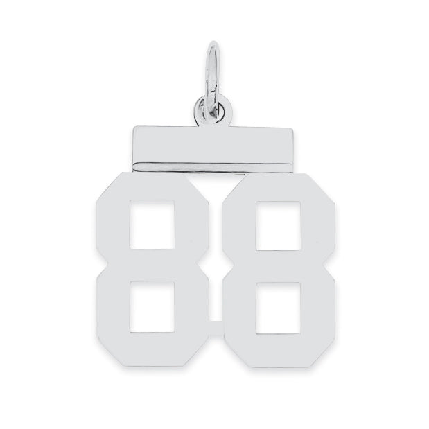 Sterling Silver/Rhodium-plated Polished Number 88 Charm Main image