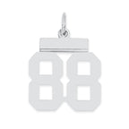 Sterling Silver/Rhodium-plated Polished Number 88 Charm