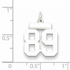 Sterling Silver Rhodium-plated Small Polished Number 89 Charm