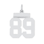 Sterling Silver/Rhodium-plated Polished Number 89 Charm