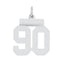 Sterling Silver/Rhodium-plated Polished Number 90 Charm