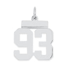 Sterling Silver/Rhodium-plated Polished Number 93 Charm