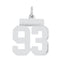 Sterling Silver/Rhodium-plated Polished Number 93 Charm