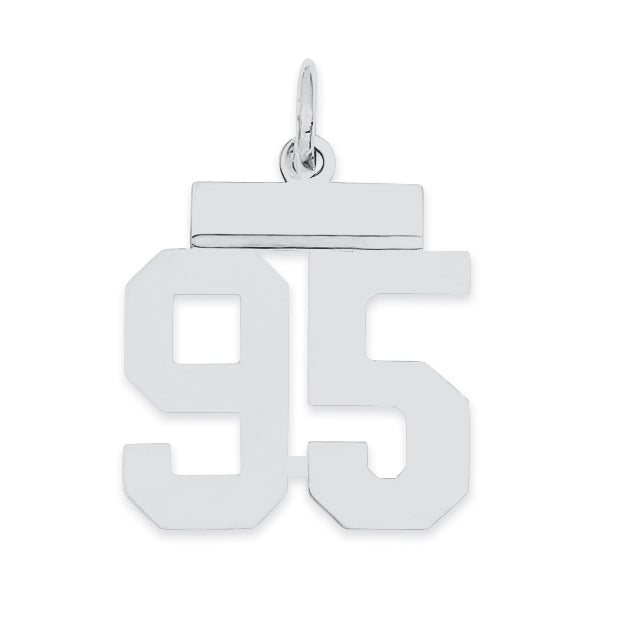 Sterling Silver/Rhodium-plated Polished Number 95 Charm Main image