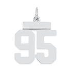 Sterling Silver/Rhodium-plated Polished Number 95 Charm