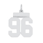 Sterling Silver/Rhodium-plated Polished Number 96 Charm
