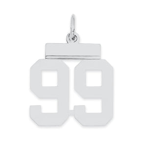 Number 99 Charm in Sterling Silver, 20mm - Sophia Jewelers