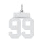 Sterling Silver/Rhodium-plated Polished Number 99 Charm