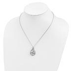 Sentimental Expressions Sterling Silver Rhodium-plated White Agate CZ Dew of Heaven 18in Necklace