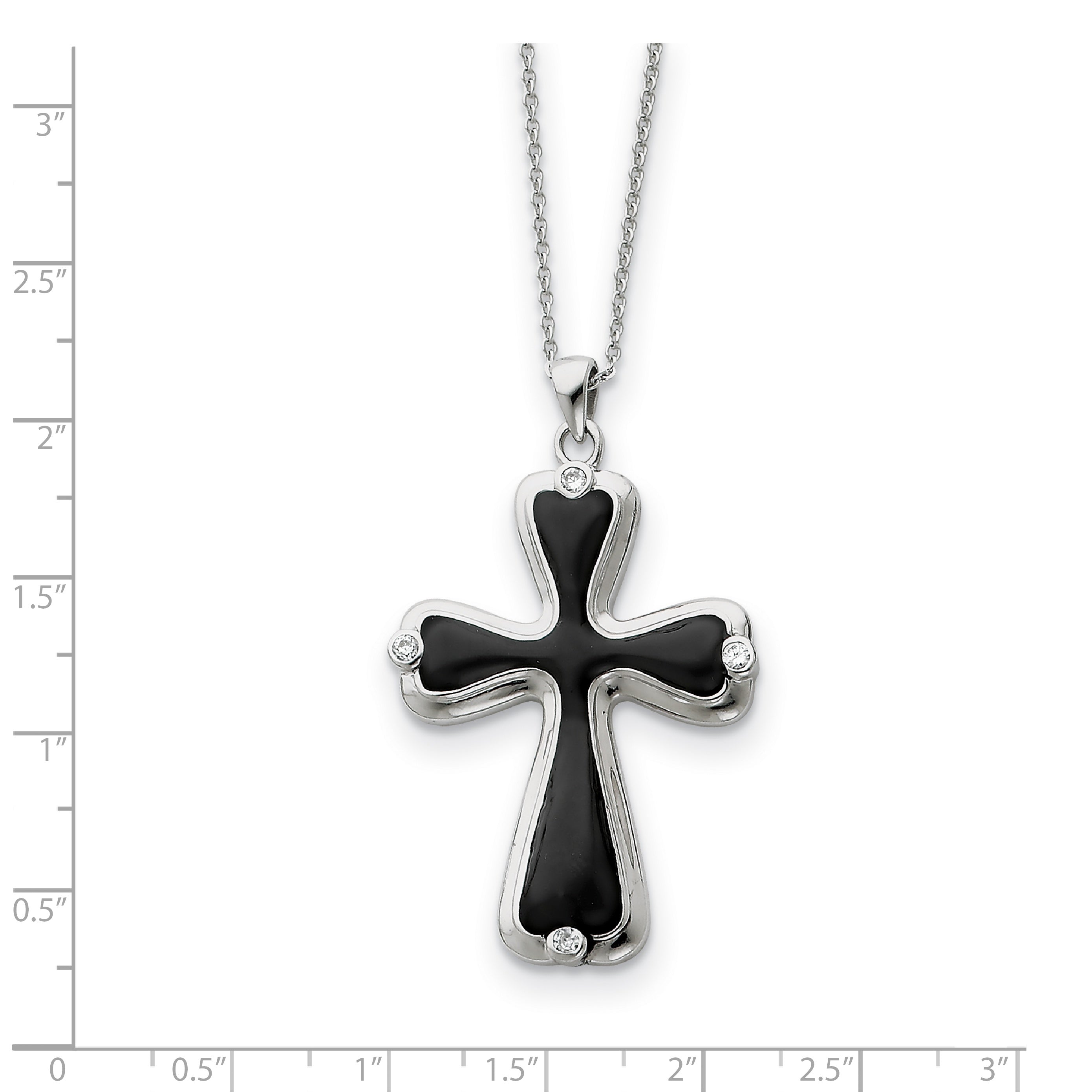 Sterling Silver & CZ Enameled My Refuge 18in Necklace Secondary image