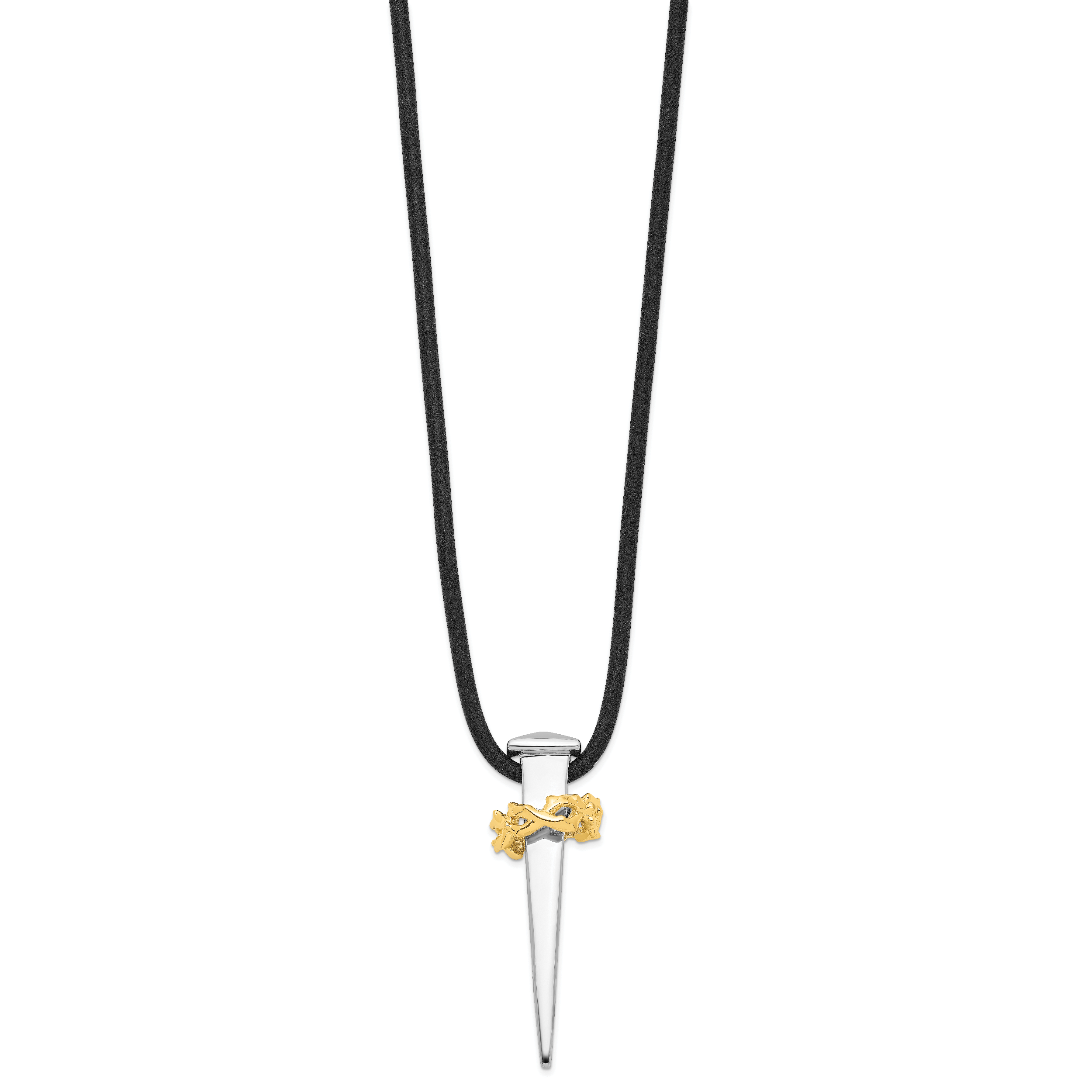 Sentimental Expressions Sterling Silver Gold-plated No Greater Love Nail 16 Inch Necklace Secondary image