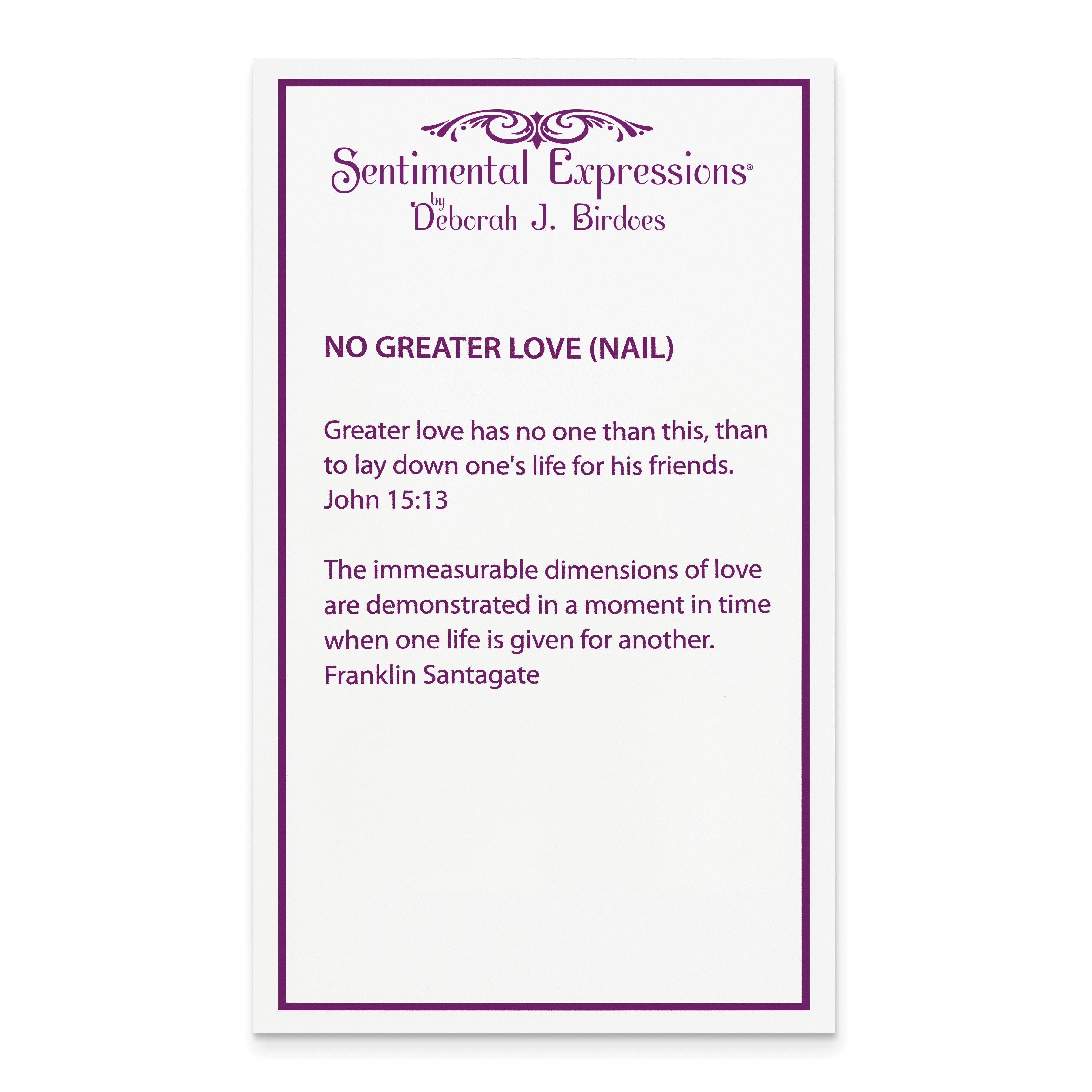 Sentimental Expressions Sterling Silver Gold-plated No Greater Love Nail 16 Inch Necklace