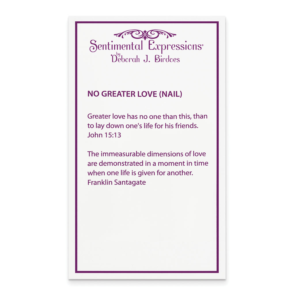 Sentimental Expressions Sterling Silver Gold-plated No Greater Love Nail 16 Inch Necklace