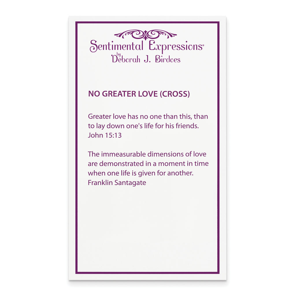 Sentimental Expressions Sterling Silver Gold-plated No Greater Love Cross 18in Necklace