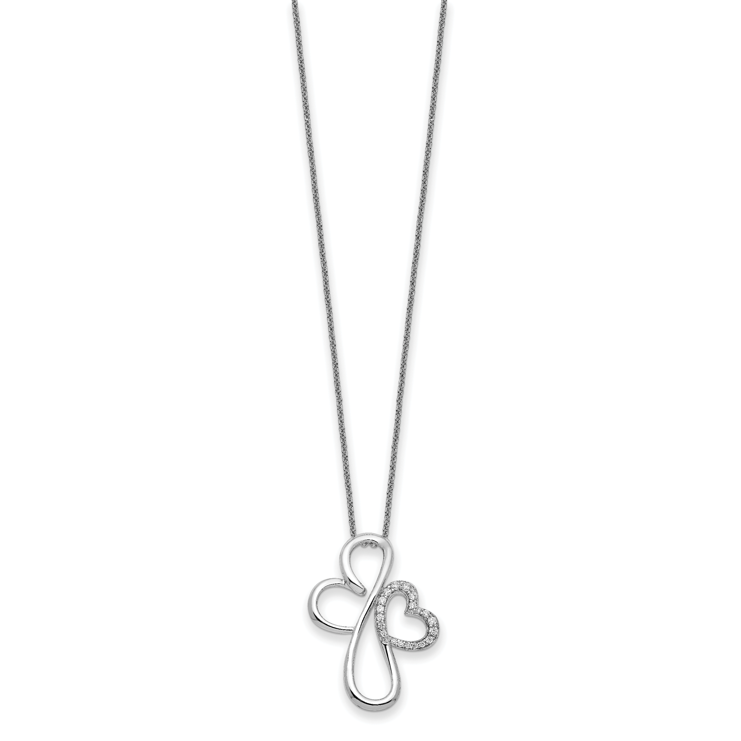 Sentimental Expressions Sterling Silver Rhodium-plated CZ Everlasting Love 18in Necklace Secondary image
