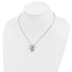 Sentimental Expressions Sterling Silver Gold-plated CZ Angel of Motherhood 18in Necklace