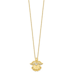 Sentimental Expressions Sterling Silver Gold-plated CZ Angel of Remembrance 18in Necklace