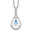 Sentimental Expressions Sterling Silver Rhodium-plated Mar. CZ Stone Never Forget Tear 18in Birthstone Necklace