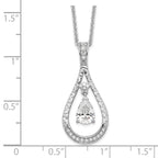 Sentimental Expressions Sterling Silver Rhodium-plated April CZ Stone Never Forget Tear 18in Birthstone Necklace
